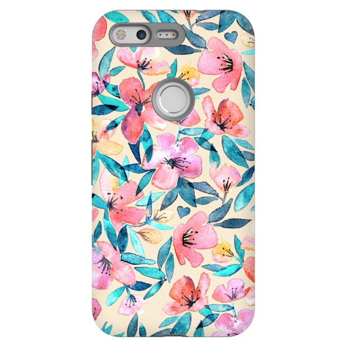 Pixel StrongFit Fresh Watercolor Floral on Cream  by Micklyn Le Feuvre