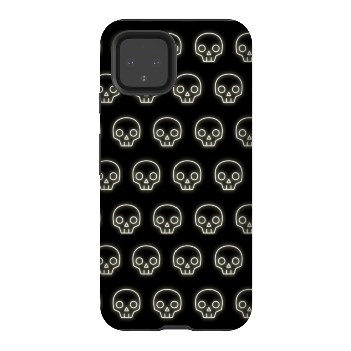 Pixel 4 StrongFit Neon skull by Laura Nagel