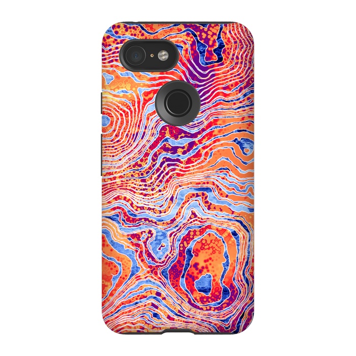 Pixel 3 StrongFit  Abstract Colorful Marble I by Art Design Works