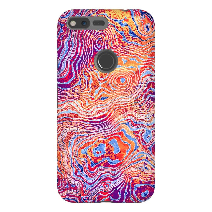Pixel XL StrongFit  Abstract Colorful Marble II by Art Design Works