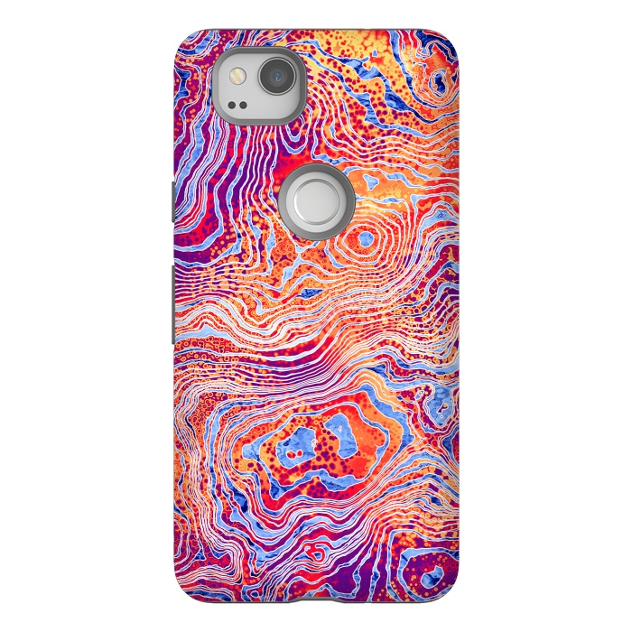 Pixel 2 StrongFit  Abstract Colorful Marble II by Art Design Works