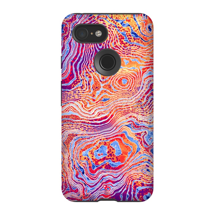 Pixel 3 StrongFit  Abstract Colorful Marble II by Art Design Works