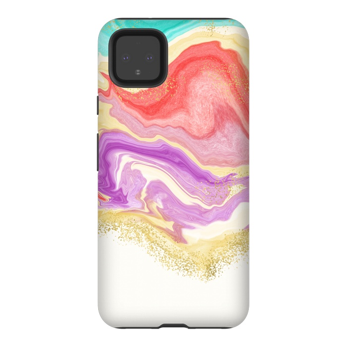 Pixel 4XL StrongFit Colorful Marble by Noonday Design