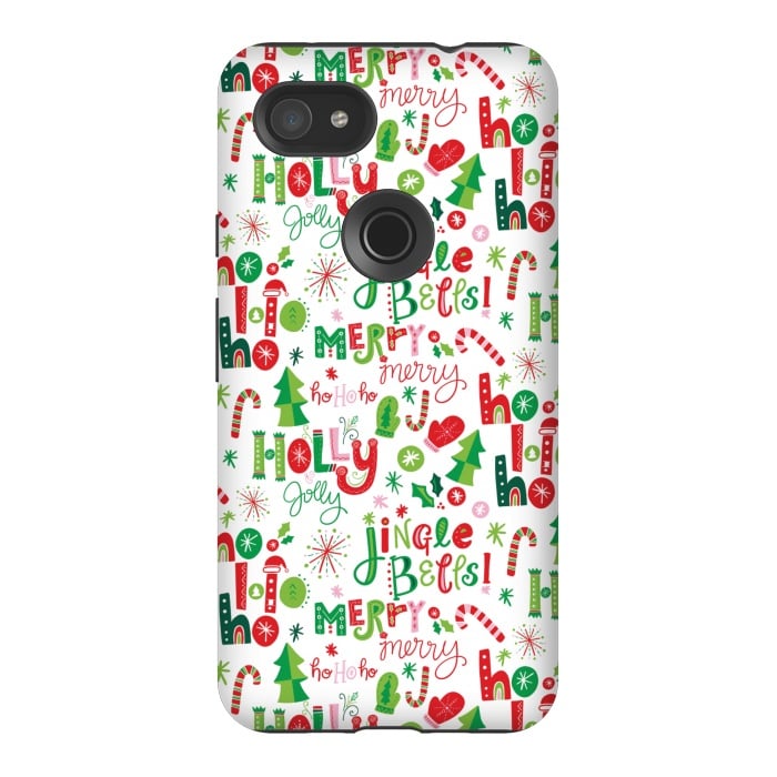 Pixel 3AXL StrongFit Festive Christmas Lettering by Noonday Design