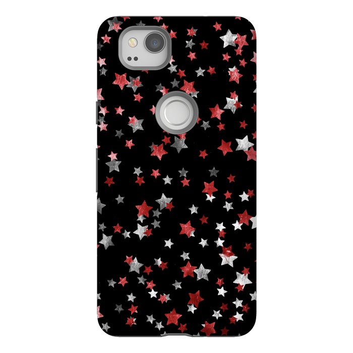 Pixel 2 StrongFit Rust copper and silver party stars by Oana 