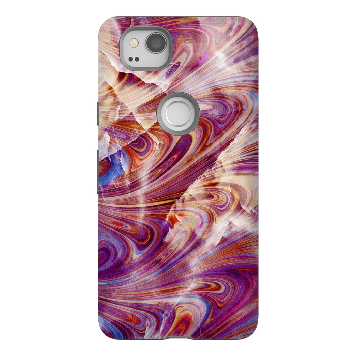 Pixel 2 StrongFit purple pink marble art by Oana 