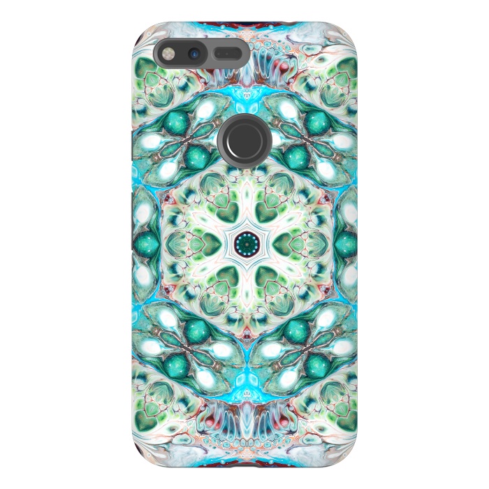 Pixel XL StrongFit Coral Mandala by Creativeaxle