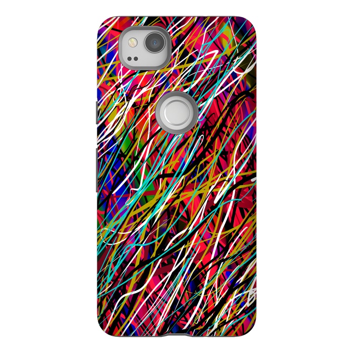 Pixel 2 StrongFit abstract lines art multicolour pop art  by Josie