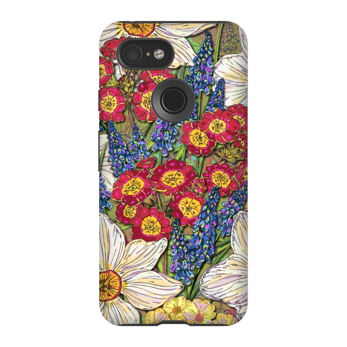 Pixel 3 StrongFit Spring Flowers by Lotti Brown