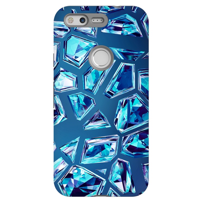 Pixel StrongFit Blue Shattered Crystals by Art Design Works