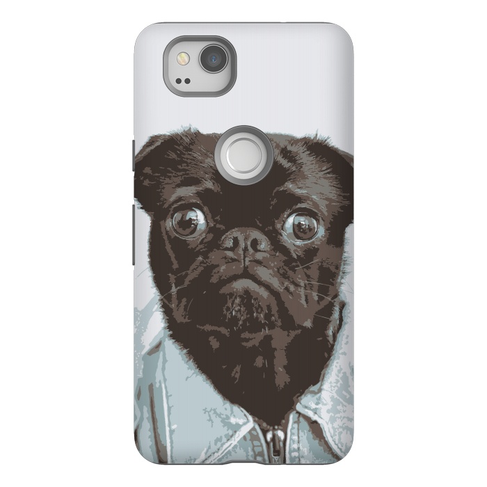 Pixel 2 StrongFit Hipster Pug by Carlos Maciel