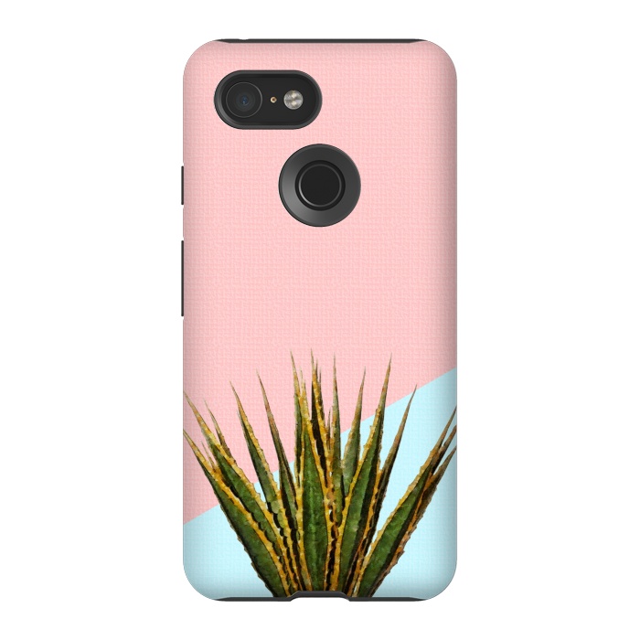 Pixel 3 StrongFit  Agave Plant on Pink and Teal Wall by amini54