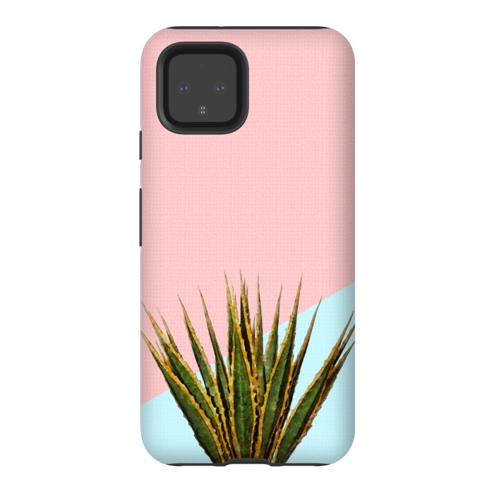 Pixel 4 StrongFit  Agave Plant on Pink and Teal Wall by amini54