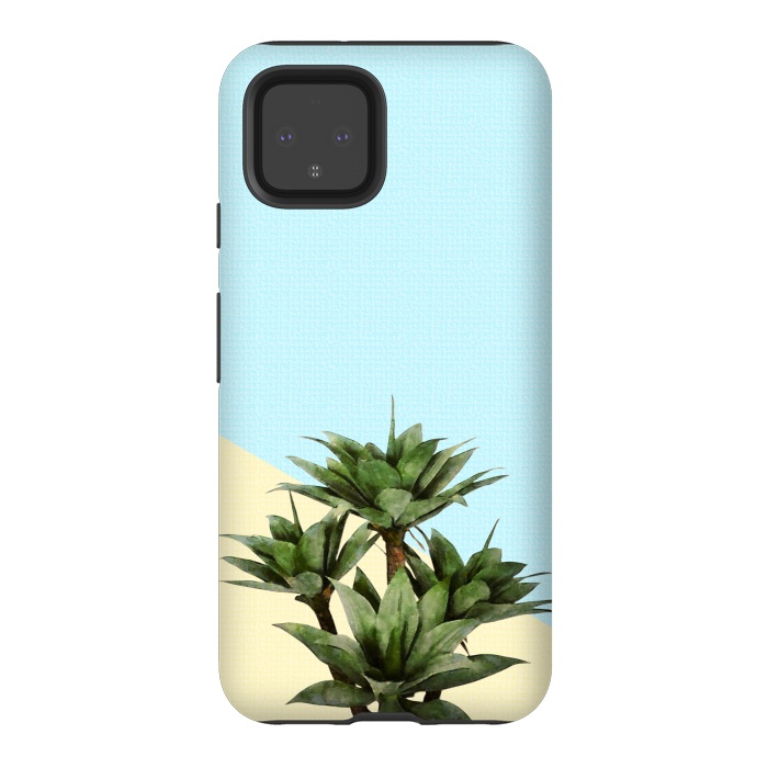 Pixel 4 StrongFit  Agave Plant on Lemon and Teal Wall by amini54
