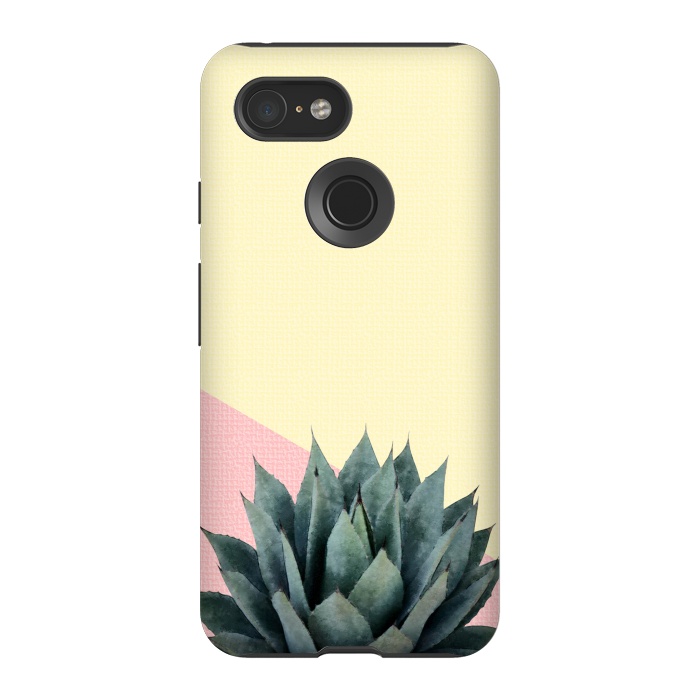 Pixel 3 StrongFit  Agave Plant on Lemon and Pink Wall by amini54