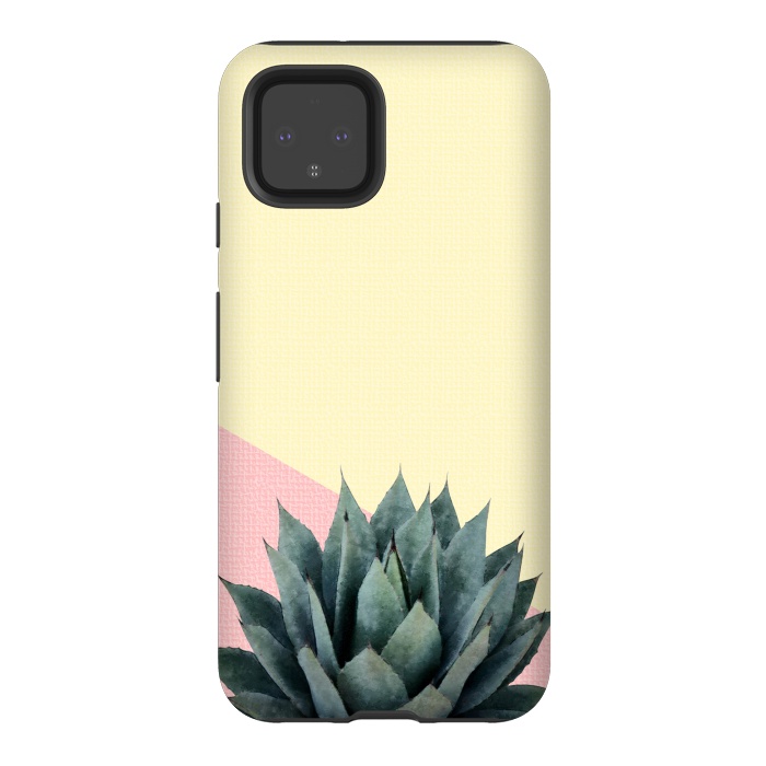 Pixel 4 StrongFit  Agave Plant on Lemon and Pink Wall by amini54