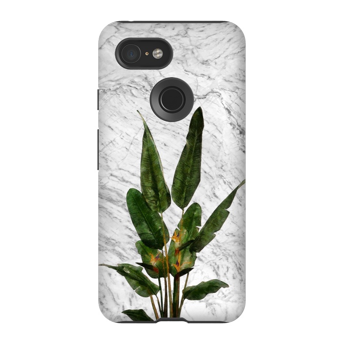 Pixel 3 StrongFit Bird of Paradise Plant on White by amini54