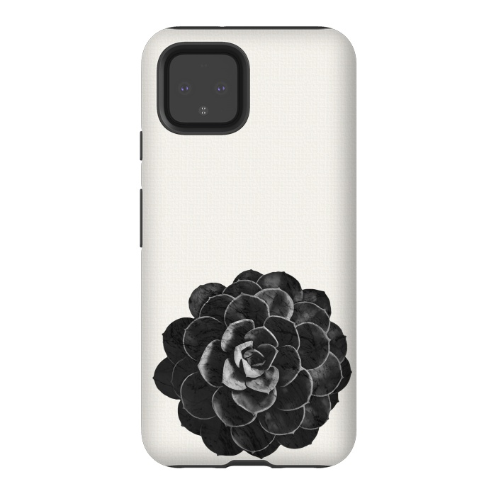 Pixel 4 StrongFit Succulent Black Marble by amini54