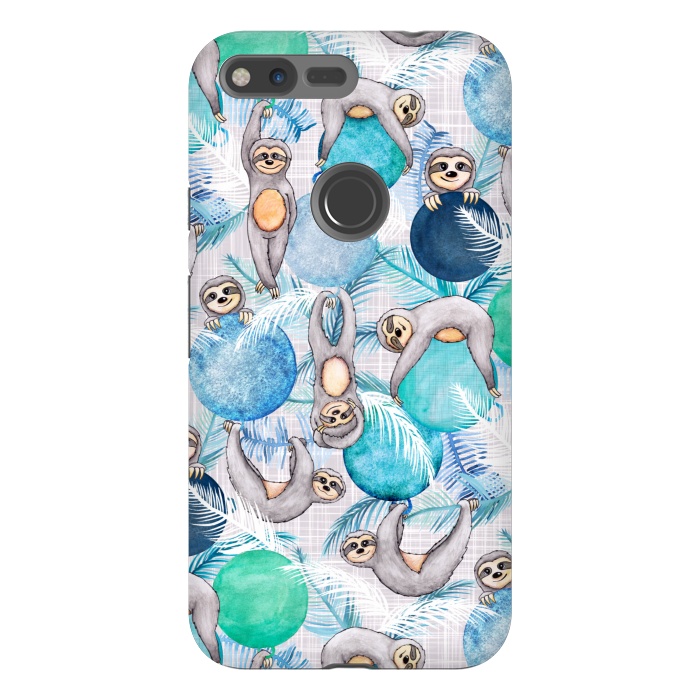 Pixel XL StrongFit Tropical Christmas Sloth Party by gingerlique