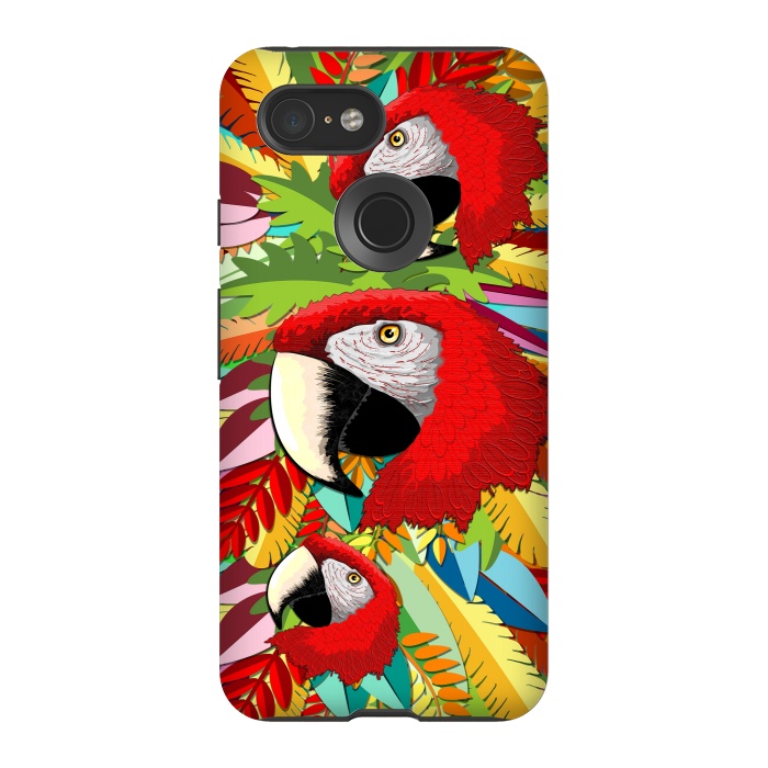 Pixel 3 StrongFit Macaw Parrot Paper Craft Digital Art by BluedarkArt