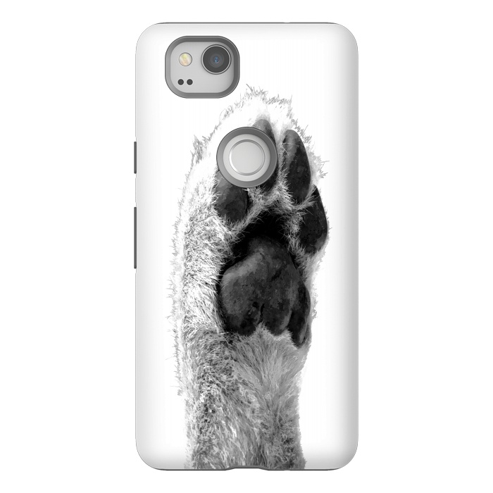 Pixel 2 StrongFit Black and White Dog Paw by Alemi