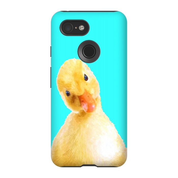Pixel 3 StrongFit Duckling Turquoise Background by Alemi