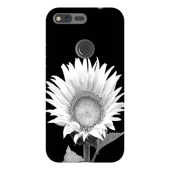Pixel XL StrongFit White Sunflower Black Background by Alemi