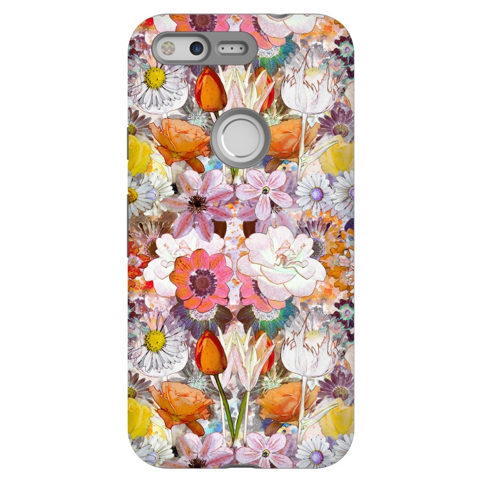Pixel StrongFit Colorful painted Marie Antoinette flowers by Oana 