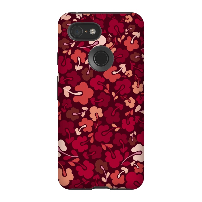 Pixel 3 StrongFit Ditsy Flowers in Pink and Red by Paula Ohreen