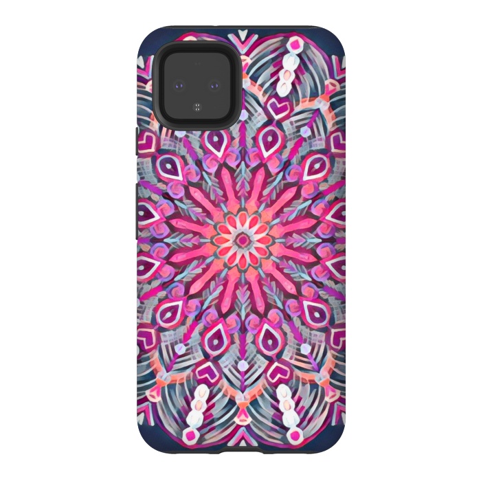 Pixel 4 StrongFit Magenta Party Boho Mandala  by Micklyn Le Feuvre