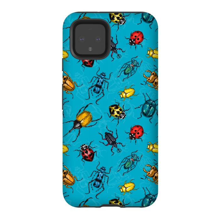 Pixel 4 StrongFit Beetles, hand drawn pattern by Katerina Kirilova