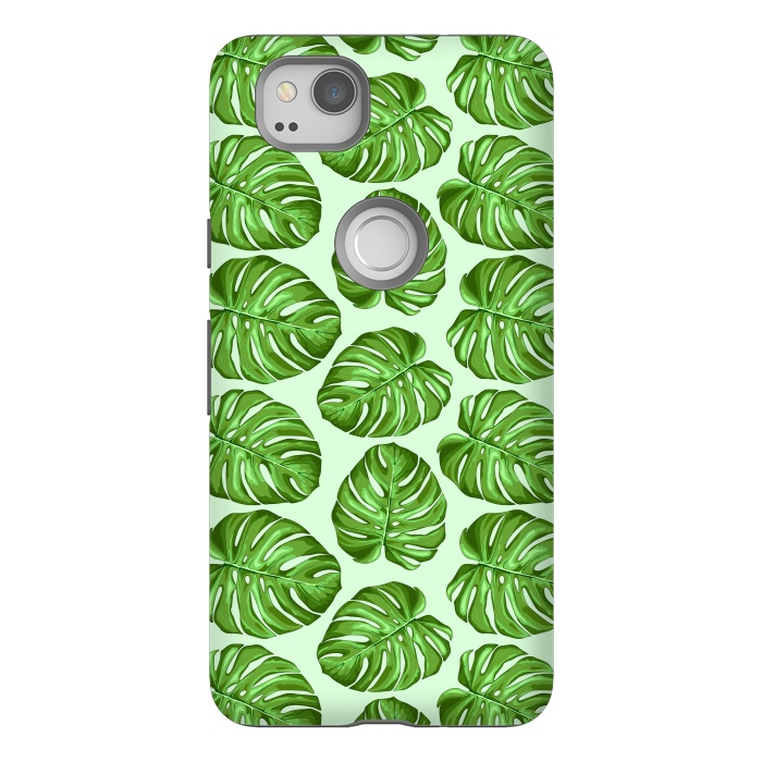 Pixel 2 StrongFit Monstera Tropical Leaves Seamless Textile Patten  by BluedarkArt