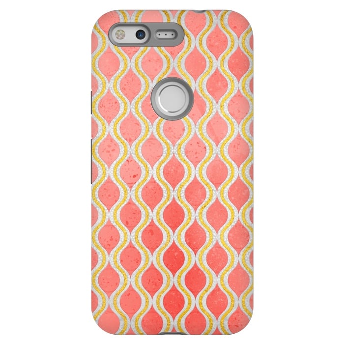 Pixel StrongFit Gold - Living Coral Pattern I by Art Design Works