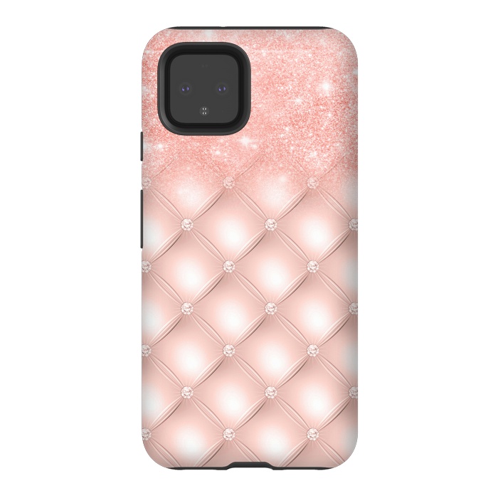 Pixel 4 StrongFit Blush Pink Glitter on Luxury Pink Diamonds  by  Utart