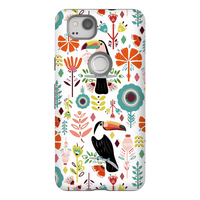 Pixel 2 StrongFit Colorful Toucans  by Tigatiga