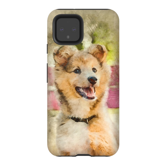 Pixel 4 StrongFit Cute Sheltie Dog by Creativeaxle