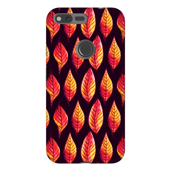 Pixel XL StrongFit Vibrant autumn leaves pattern in red and yellow by Boriana Giormova