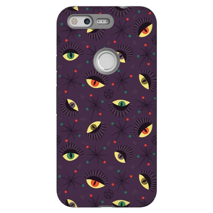 Pixel StrongFit Reptile Witch Eyes Spooky Retro Pattern by Boriana Giormova