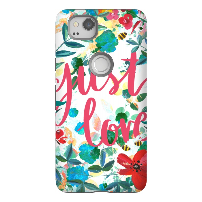 Pixel 2 StrongFit Just love vibrant flowers and insects Valentine's by Oana 