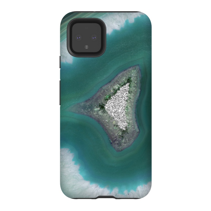 Pixel 4 StrongFit The ocean island- green and teal agate by  Utart