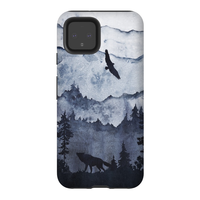 Pixel 4 StrongFit the mountains are calling- wolf and eagle by  Utart