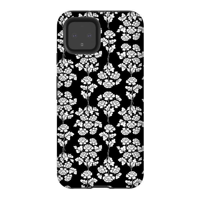 Pixel 4 StrongFit Black Roses bouquet Pattern by Anis Illustration