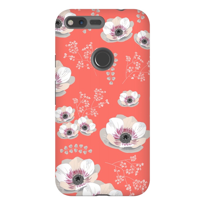 Pixel XL StrongFit Anemones in Living Coral  by Anis Illustration