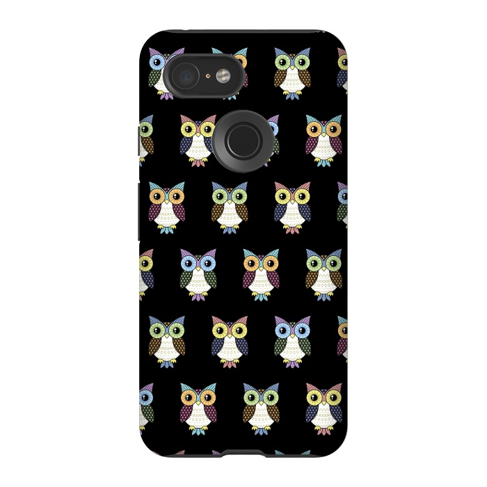 Pixel 3 StrongFit Fancy owl pattern by Laura Nagel