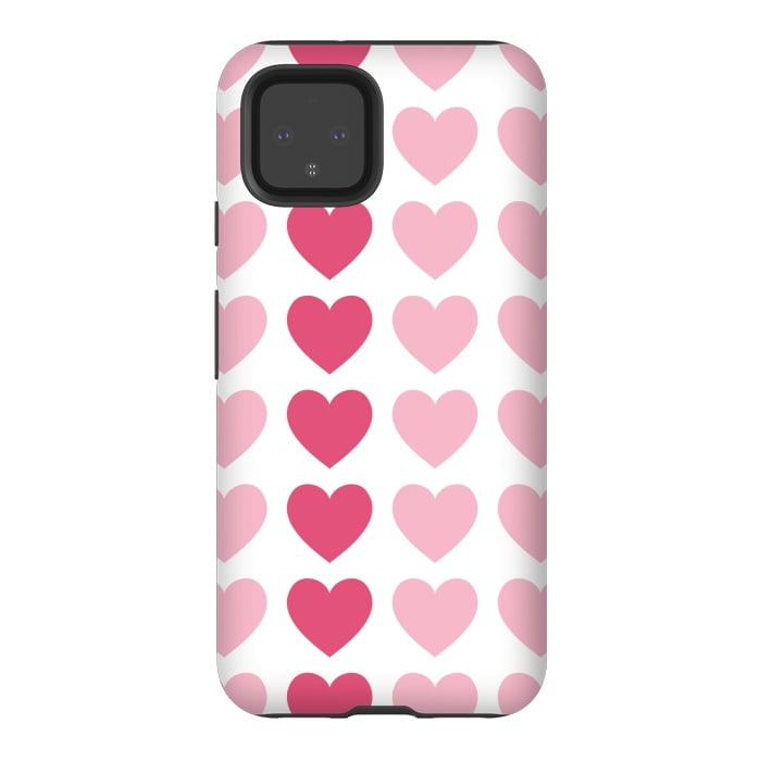 Pixel 4 StrongFit Pink Hearts by Martina