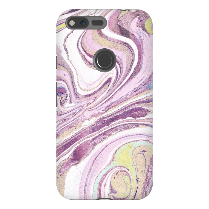 Pixel XL StrongFit Dusty pink painted liquid marble by Oana 