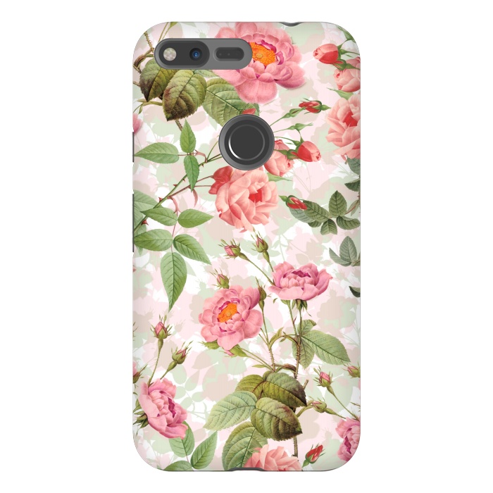 Pixel XL StrongFit Blush Roses Garden - Hand drawn vintage roses by  Utart