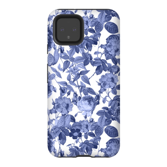 Pixel 4 StrongFit Chinoiserie Blue Rose Garden - Vintage Roses by  Utart