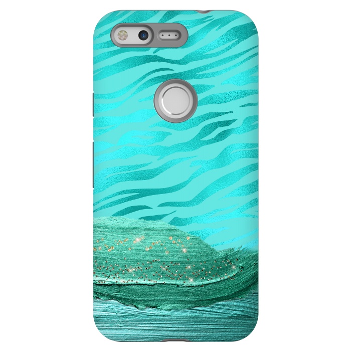 Pixel StrongFit Turquoise Tiger skin with thick paint strokes by  Utart