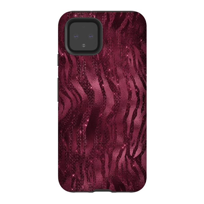 Pixel 4 StrongFit Purple Pink Tiger Skin by  Utart